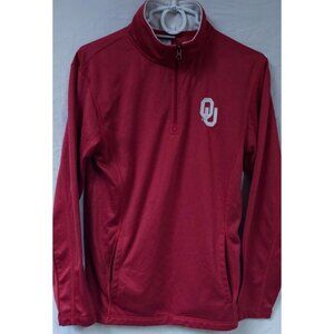 Majestic Section 101 Womens Small 1/4 Zip OU Pullover Oklahoma Sooners Jacket